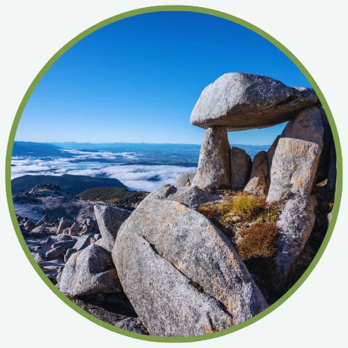 a rock structure on a mountain