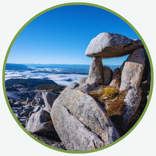 a rock structure on a mountain